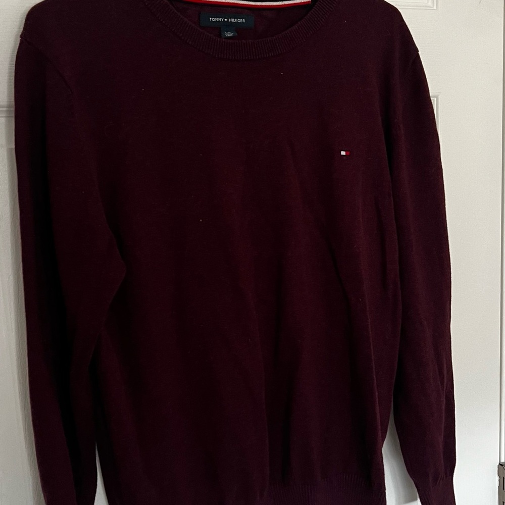Tommy Hilfiger Men's Deep Red Crewneck Sweater